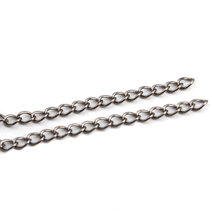 5cm stainless steel extender chains for DIY necklaces and bracelets in dark silver finish