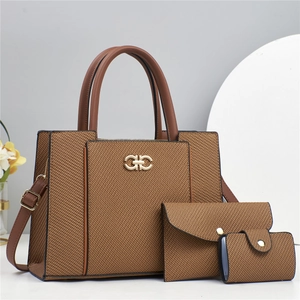 Sac À Main Femme Cuir PU Texture Tissée Sac Bandoulière Sac Cabas Pochette Et Porte-Cartes Chic Tendance
