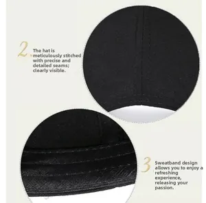 Close-up of precise stitching and internal sweatband design on canvas sun hat