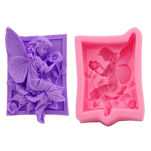 Moule à Gâteau en Silicone Fondant Ange Fée Fleur Décoratif Savon Artisanal Chocolat Moule de Cuisson