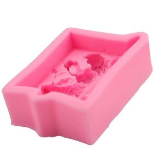 Moule en silicone rose avec motif fée ange pour décoration de gâteaux fondant