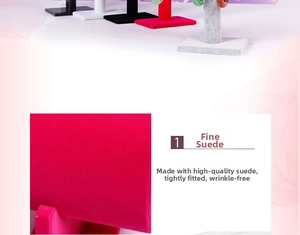 Detail of high-quality velvet finish on T-bar bracelet holder with smooth seamless edges