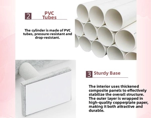 Detail of durable PVC tube and thickened base structure for velvet jewelry display stand
