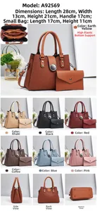 Détail de l'ensemble sac cabas plissé deux pièces avec dimensions et boucle en métal