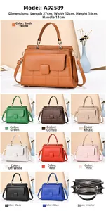 Détails des neuf coloris et de la structure interne du sac à bandoulière matelassé