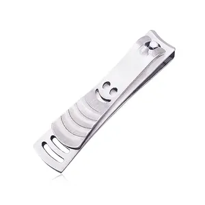 Stainless Steel Nail Clipper Large Size Brushed Finish Smiley Face Design Portable Manicure Pedicure Trimming Tool