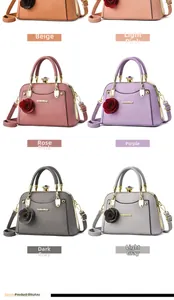 Detailed view of women crossbody bags in six colors with matte texture and gold hardware