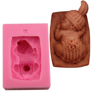 Sleeping Baby Silicone Mold For Fondant Cake Chocolate Handmade Soap DIY Baking Tool 3D Crafting Flexible Soft