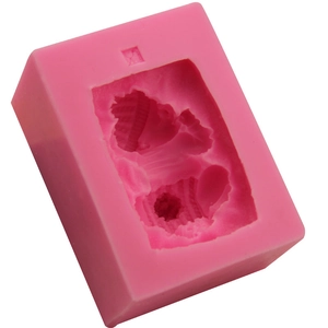 Pink rectangular silicone mold for DIY soap or cake shaped like a sleeping baby