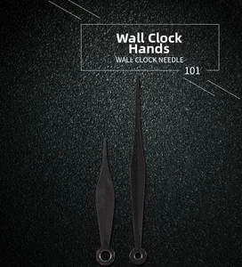 Detail of model 101 black metal spindle-shaped wall clock hour and minute hands