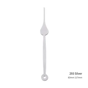 Juego de manecillas de reloj en aluminio plateado, 83mm y 117mm para relojes de cuarzo