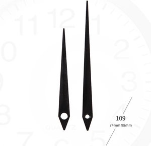 Detalle de agujas negras 109 para reloj de cuarzo, punteros de aluminio de 74mm y 98mm