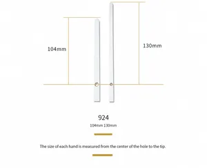 Guida alle dimensioni delle lancette per orologio in metallo bianco 104mm e 130mm