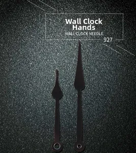 Detail view of model 927 matte black industrial metal clock hands for wall clocks