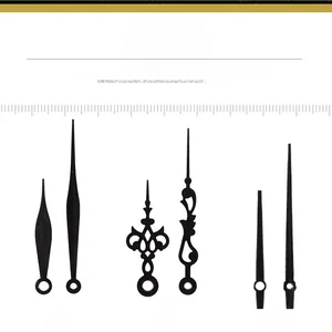 Set dettagliato di lancette per orologio nero opaco vintage in vari stili intagliati