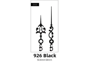 Detail of black 926 retro镂空 quartz clock hands set measuring 50.8mm and 68mm