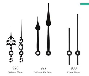 Tabella taglie per set di lancette per orologi neri vintage in tre stili metallici