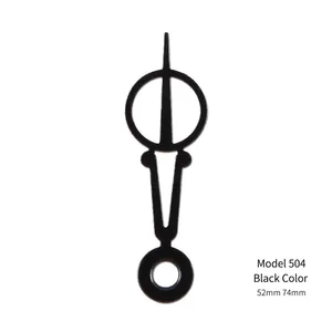 Black aluminum DIY clock hands set model 504 with 52mm hour and 74mm minute pointers
