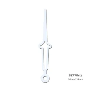 Set lancette per orologio in alluminio bianco traforato modello 923 da 98mm e 135mm
