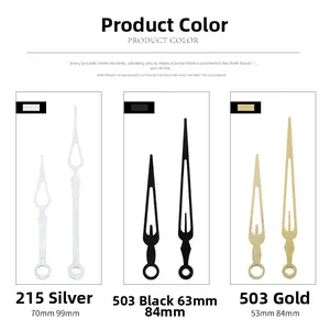 Tre set di lancette per orologi vintage traforate in argento, nero e oro