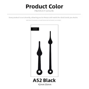 Detail der A52 schwarzen Uhrzeiger-Sets in 42mm und 55mm Länge für Wanduhren-Reparatur