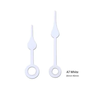 Jeu d'aiguilles d'horloge blanches mat modèle A7 en aluminium pour horloges à quartz