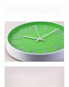 Detail of creative 3D numerical scale on a 12 inch silent wall clock dial