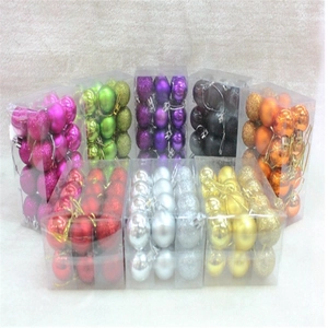 Assorted 3cm Christmas ball set with matte and glitter finishes in multiple colors