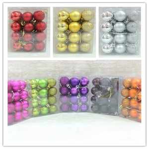 Detail of multi-colored Christmas ball ornaments with glossy, matte and glitter finishes