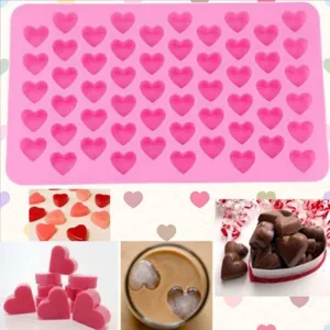 55-cavity pink heart silicone mold for baking chocolate, candy and DIY mini desserts