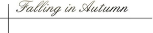Minimalist Falling in Autumn banner featuring elegant script typography on white background