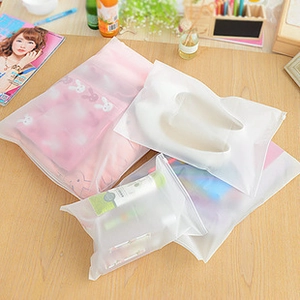 Frosted Translucent Travel Storage Bags Waterproof EVA Zipper Slider Reusable Luggage Organizer For Clothes Toiletries