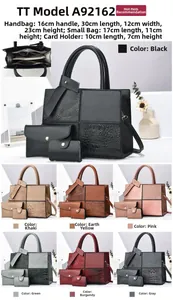 Three-piece set featuring crocodile pattern tote bag with crossbody strap and matching pouches