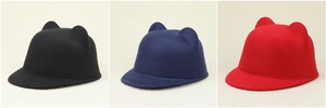 Detailed comparison of wool felt equestrian hats in black, navy blue, and bright red colors