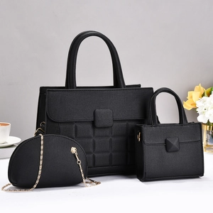 Sacs À Main Pour Femmes En Cuir PU Motif Treillis Sac À Bandoulière Tote Et Petite Pochette Combinaison Multifonctionnelle