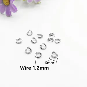 Macro detail of silver stainless steel jump rings with 1.2mm wire and 6mm outer diameter
