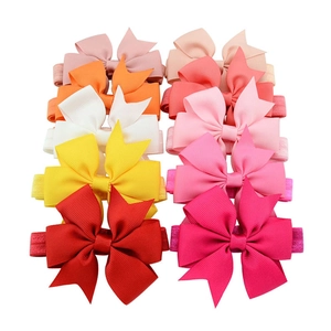 10-piece set of colorful fishtail ribbon bow headbands for babies and kids