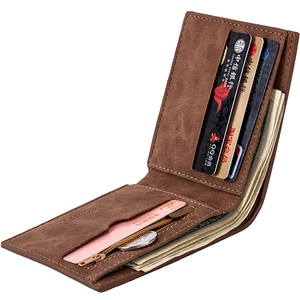 Braune Herren-Brieftasche zum Aufklappen mit Kartenfächern und Reißverschlussfach