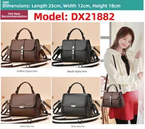Detailed view of women's crossbody bag with striped strap and dimensions 25x12x18cm