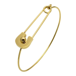 Stainless Steel Safety Pin Bangle Minimalist Creative U Shape Open Bracelet Fashion Jewelry For Women