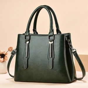 Sac à Main en Cuir PU Mode Trois Compartiments Sac Fourre-Tout Vintage Texture Cire d'Huile Sac Bandoulière Sac Femme