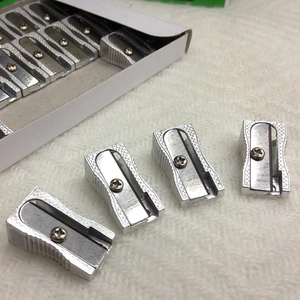 Manual Pencil Sharpener Metal Single Hole Aluminum Alloy Sharpeners For School Office Student Hand Tool Durable Silver