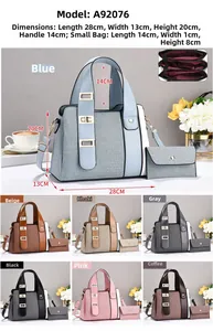 Detailed size chart and internal structure of stylish large-capacity women tote bag set