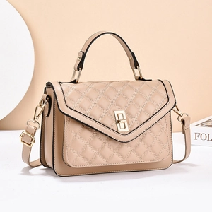 Sac à Main Femme Matelassé Losange Élégant en Cuir PU Sac à Bandoulière Avec Fermoir Pivotant Doré Mode Sacoche Femme