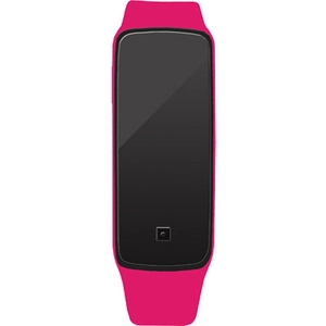 Reloj deportivo LED rojo rosa moderno con correa de silicona y pantalla táctil rectangular