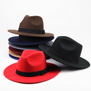 Classic wide brim wool felt fedora hats for men and women in various assorted colors