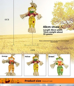 Detailed specifications of 40cm Halloween scarecrow decoration with color variants