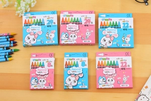 Overhead view of multi-color washable crayon sets in 8, 12, and 24 color gift boxes