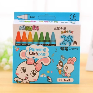 Detail of 24-color washable rotating crayons box with 8mm tips and CE certification