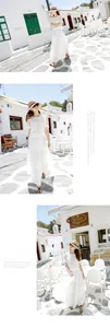 Detail of elegant white lace top and layered tulle maxi skirt for summer vacations